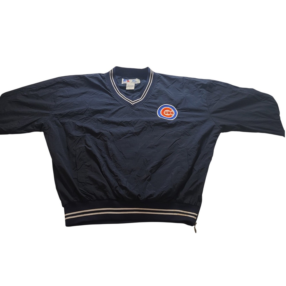 Russell Athletic Chicago Cubs Windbreaker Navy Blue Pullover Jacket Mens XL NWOT